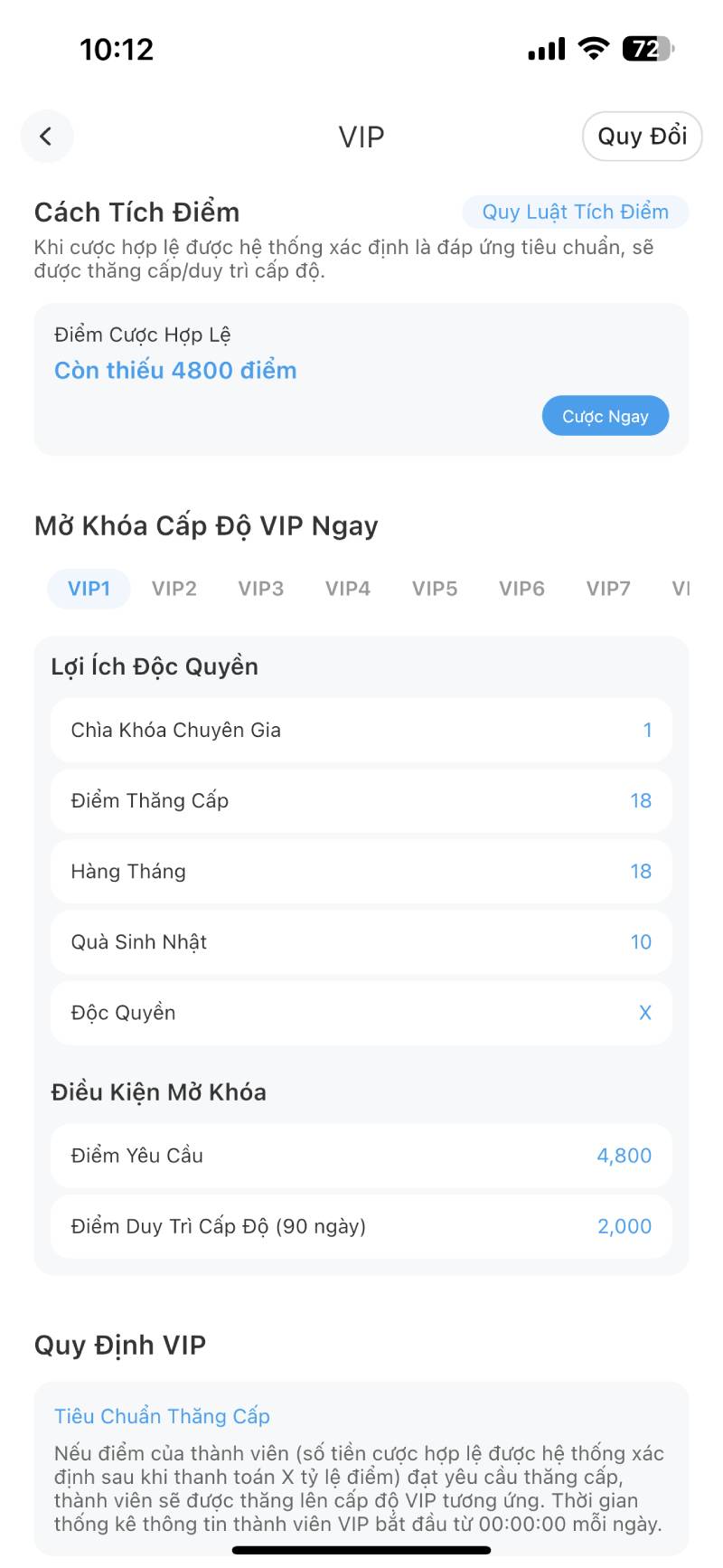 Cày điểm và thăng hạng: Lộ trình từ VIP 0 đến chuyên gia
